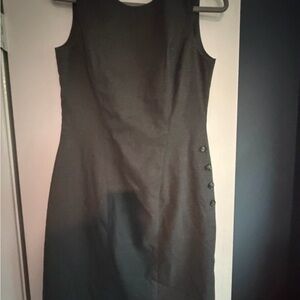 Banana Republic Black Midi Sheath Dress with Side Buttons